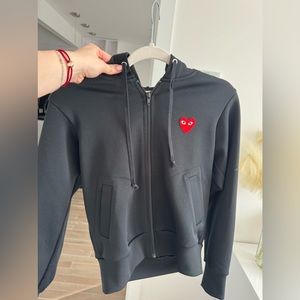 Comme Des Garçons Play heart-patch zip-up hoodie
